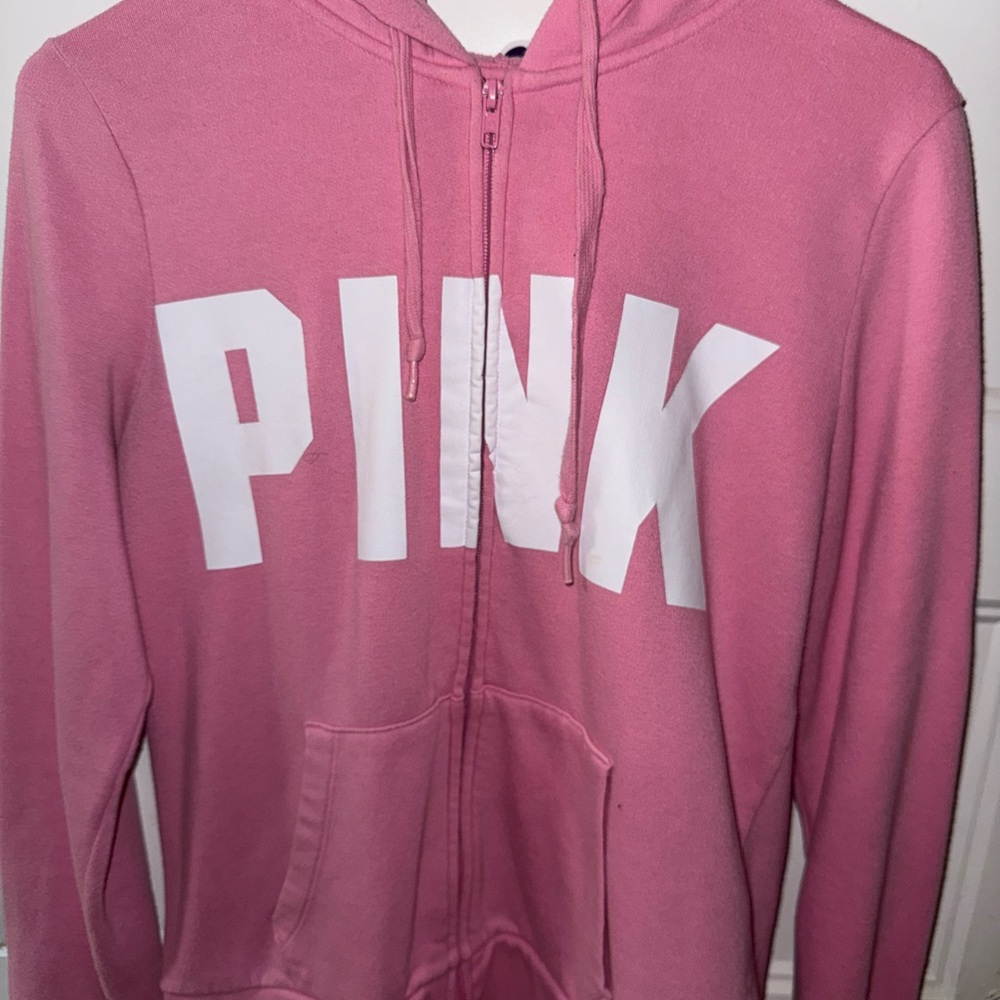 Pink Hoodie with White Logo